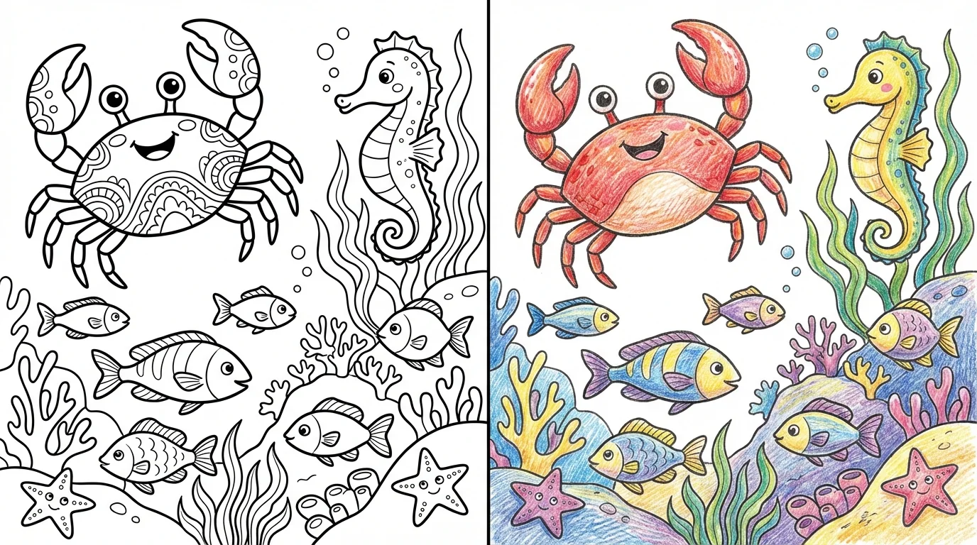 seafood coloring pages