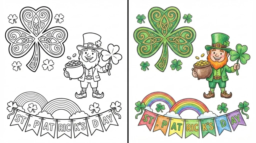 53 Shamrock Coloring Pages (Free PDFs) - ColoringBookFun