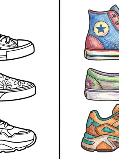 Shoe coloring pages