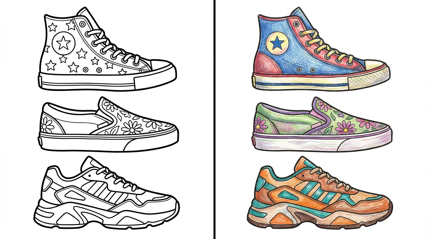 shoe coloring pages