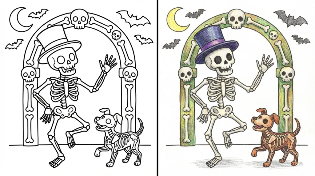Skeleton Pattern To Color 74 Skeleton Coloring Pages (Free PDFs) - ColoringBookFun