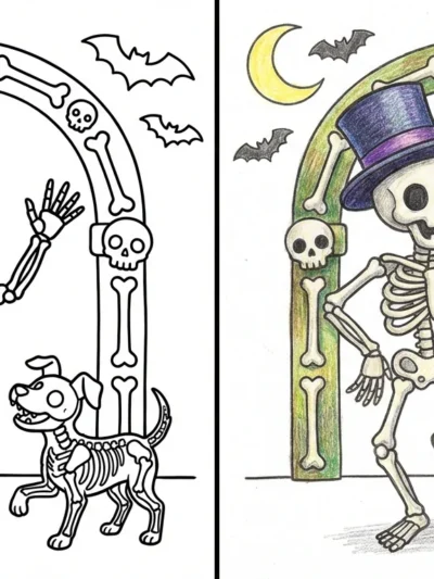 Skeleton coloring pages