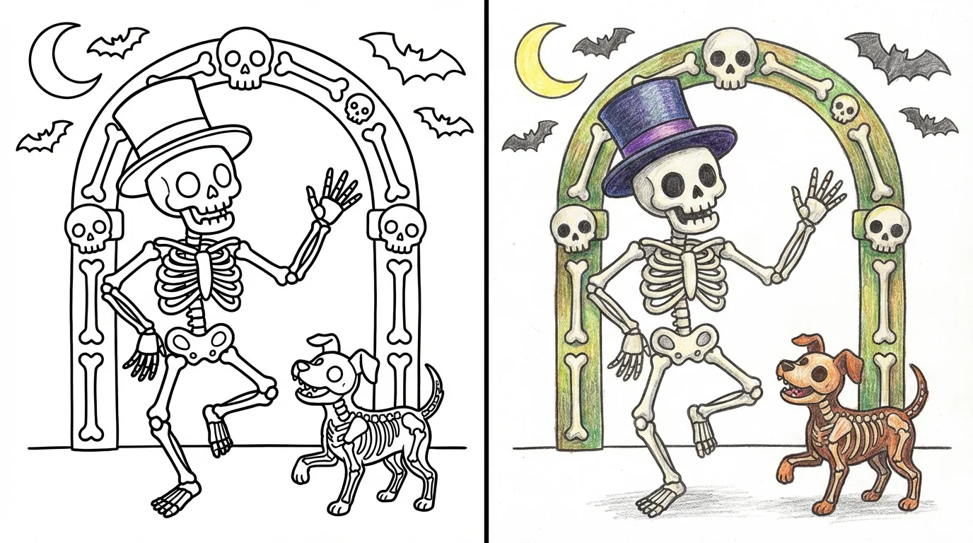 skeleton coloring pages