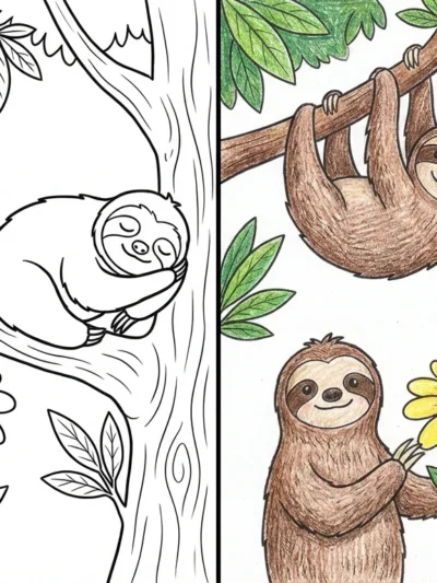 Sloth coloring pages