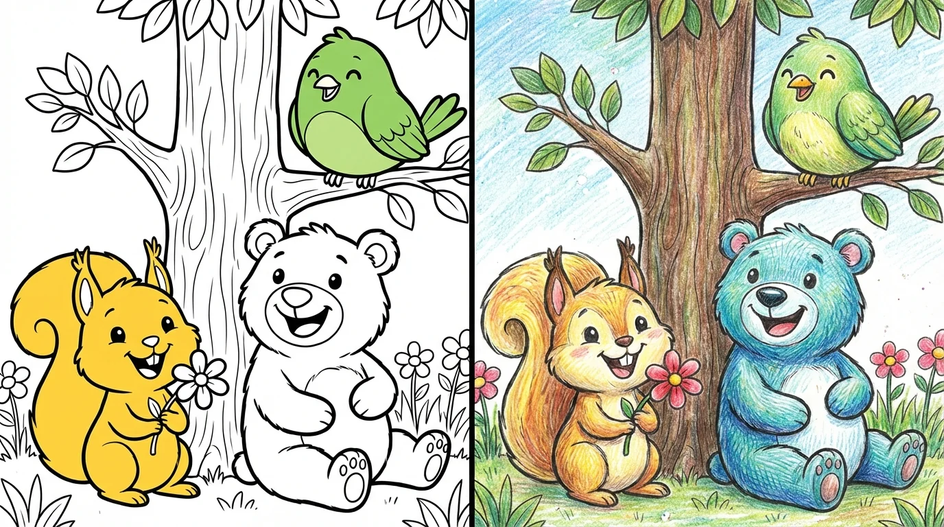 smiling critters coloring pages