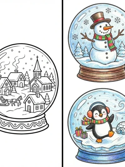 Snow Globe coloring pages