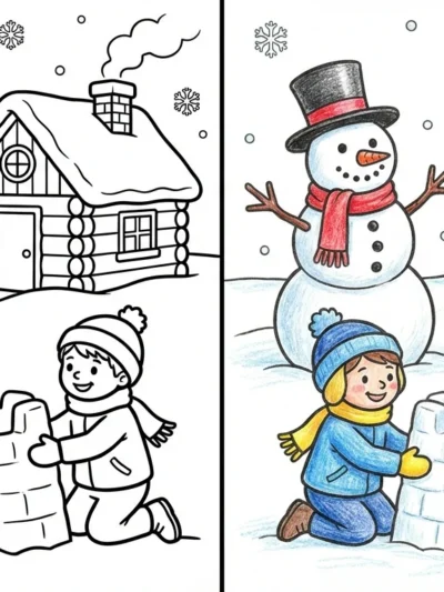 Snow coloring pages
