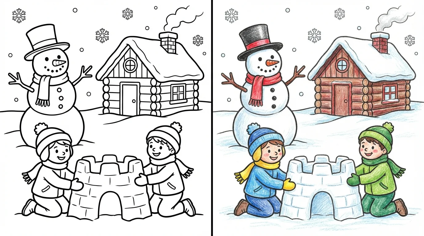 snow coloring pages