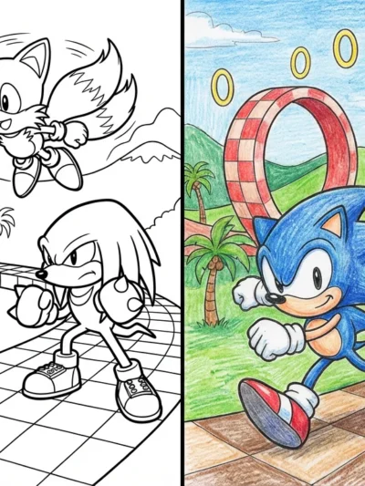 Sonic 3 coloring pages