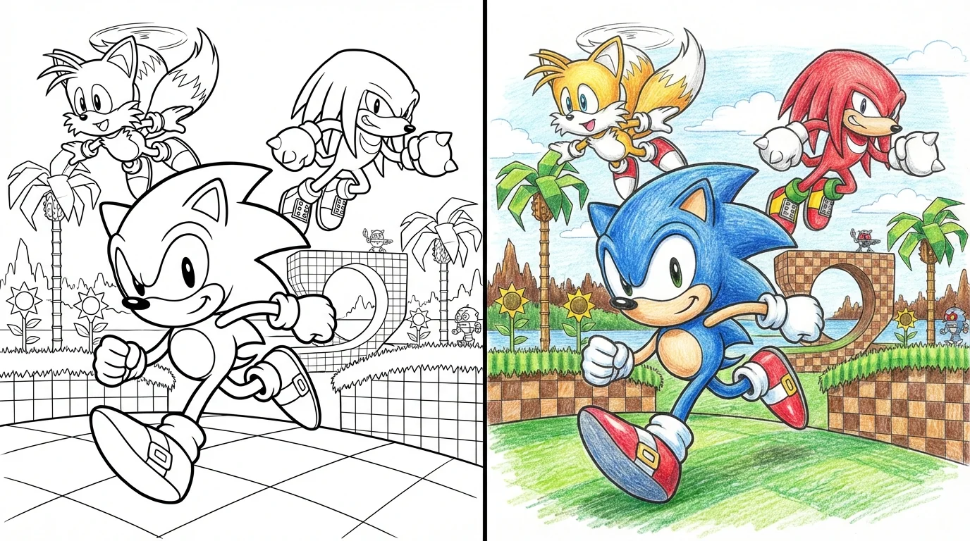 sonic the hedgehog coloring pages
