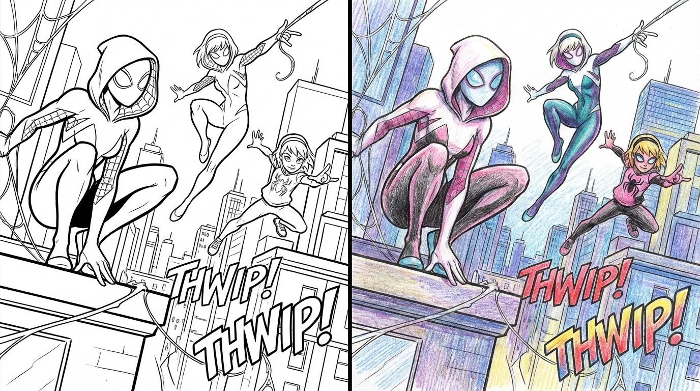 spider gwen coloring pages