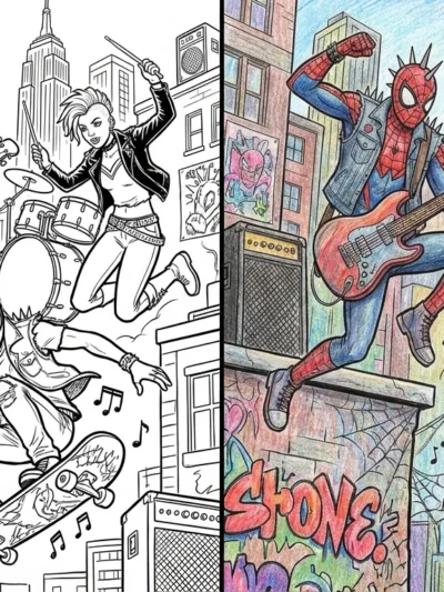 Spider Punk coloring pages
