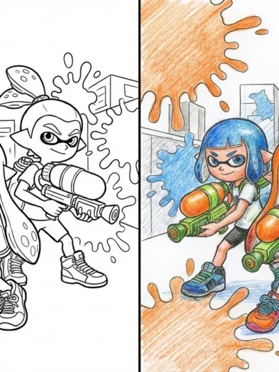 Splatoon coloring pages