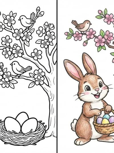 Spring coloring pages