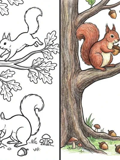 Squirrel coloring pages