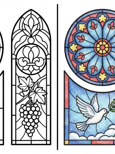 Stained Glass coloring pages