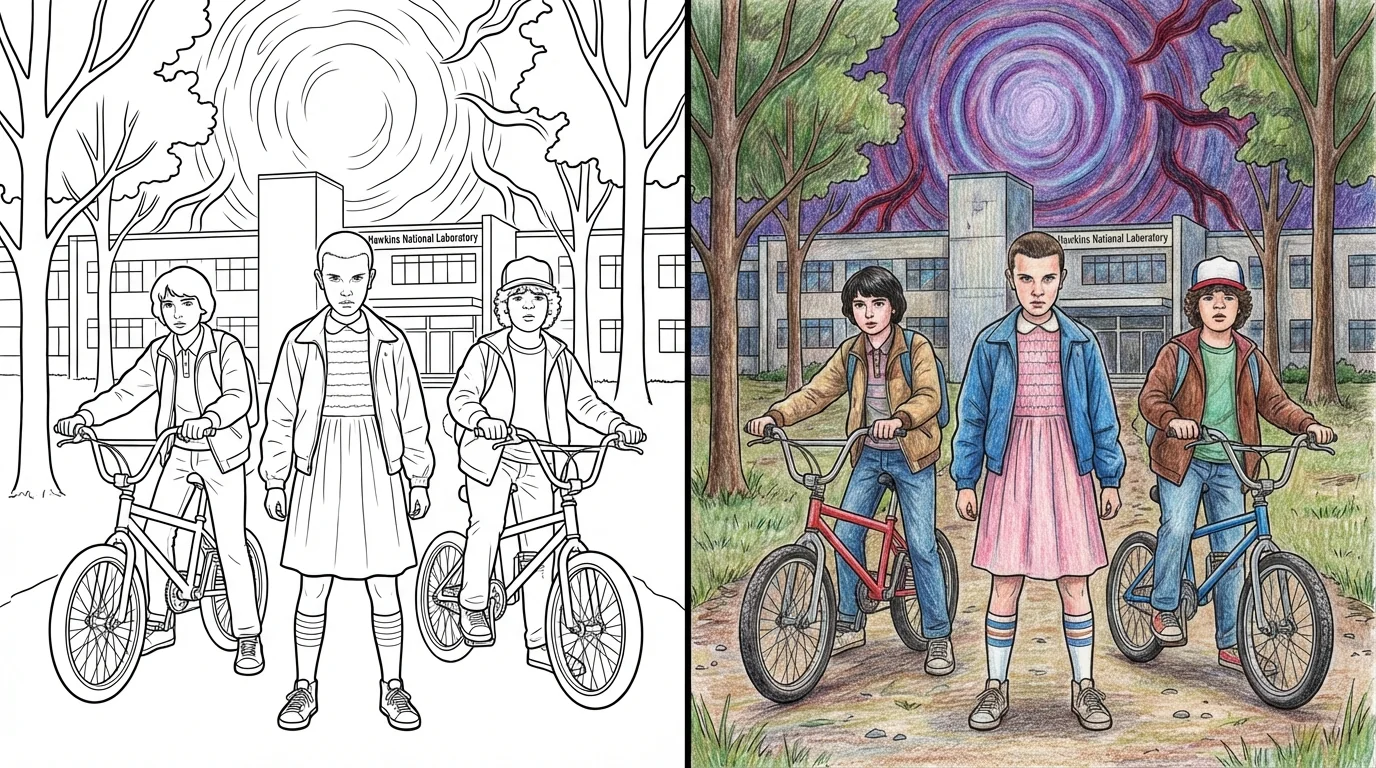 stranger things coloring pages