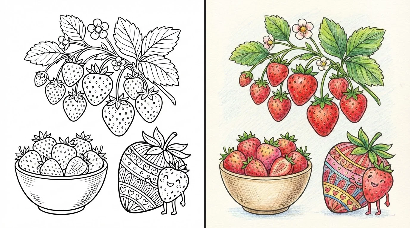 strawberry coloring pages
