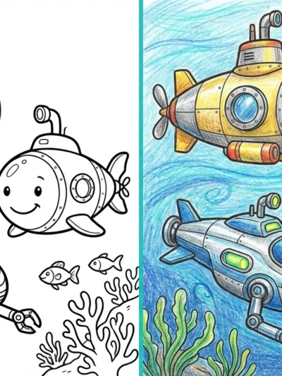 Submarine coloring pages