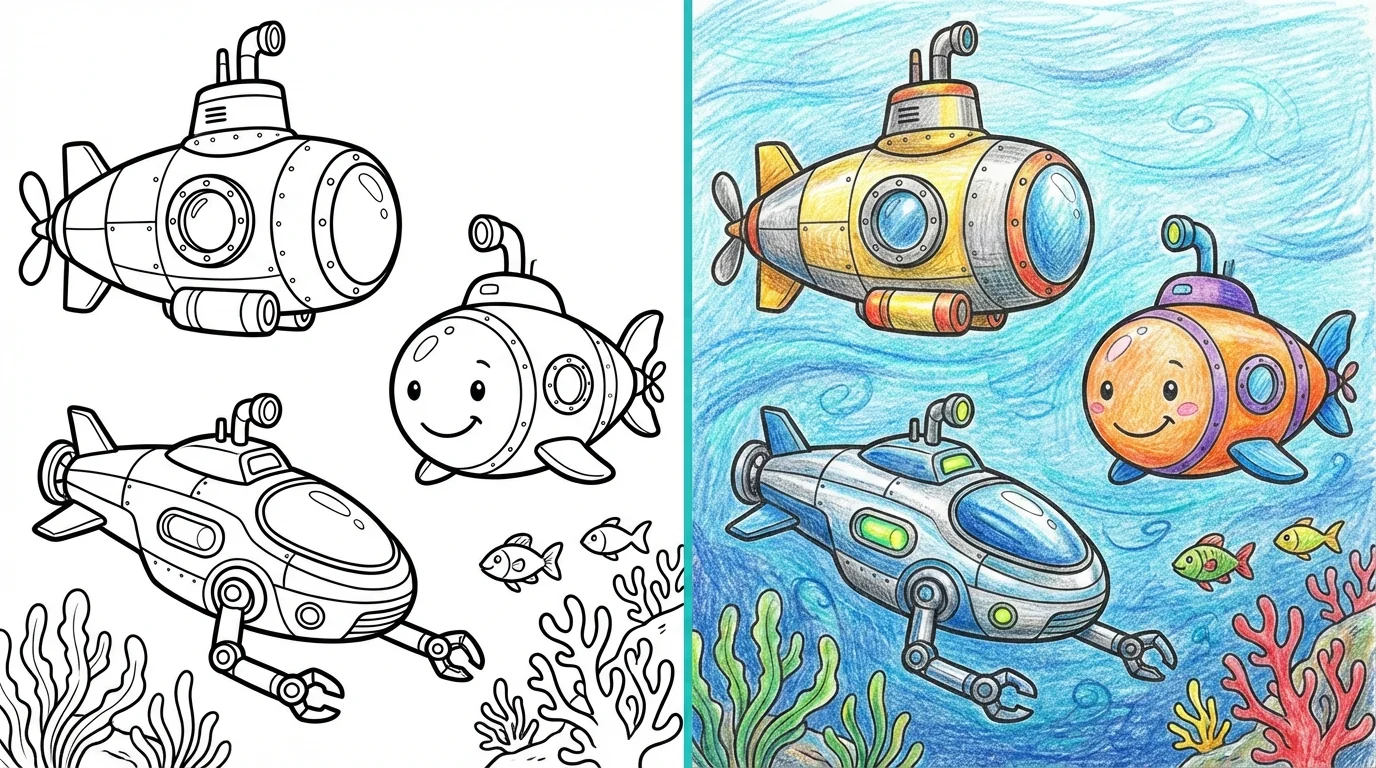 submarine coloring pages