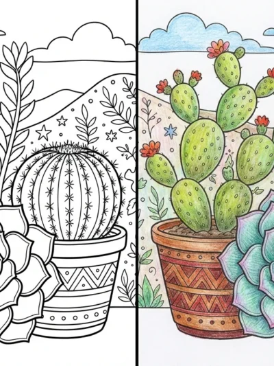 Succulents coloring pages
