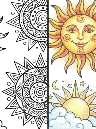 Sun coloring pages
