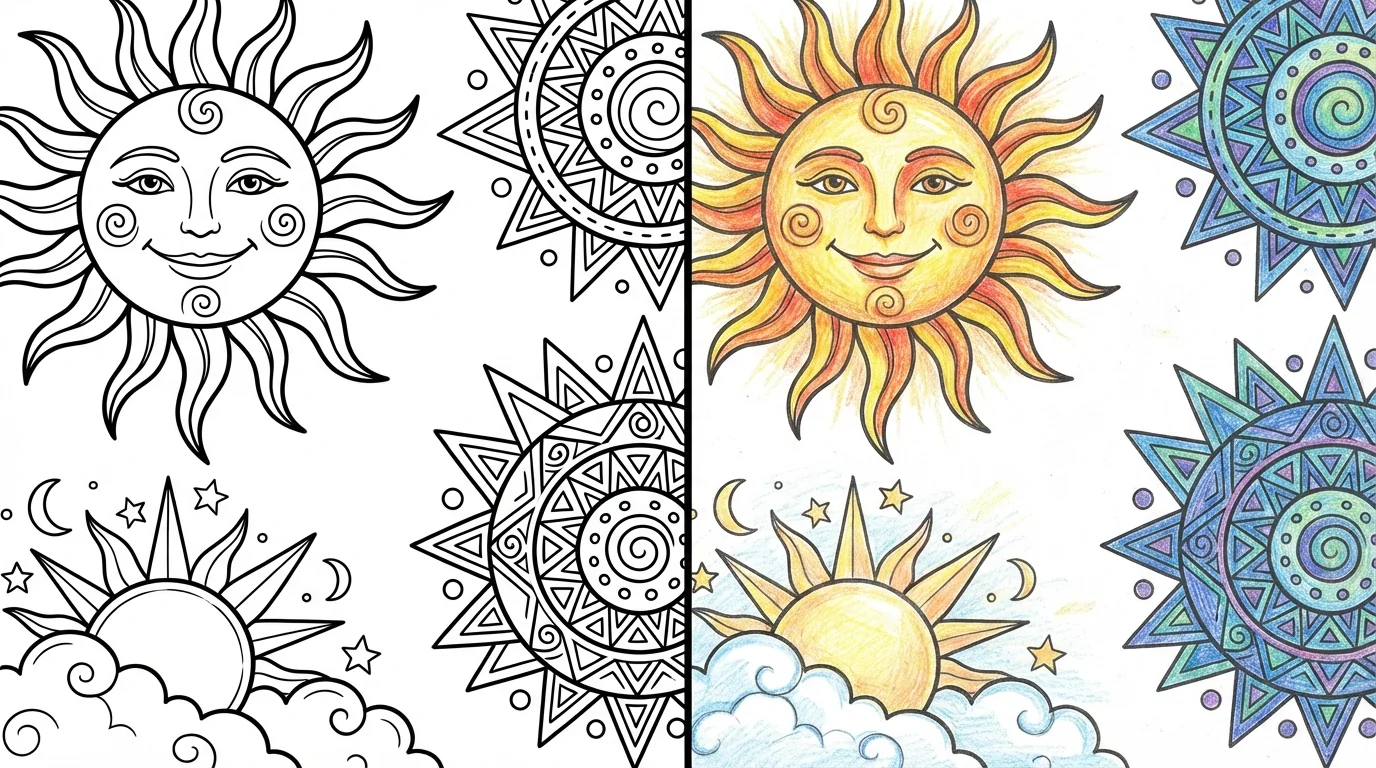 sun coloring pages