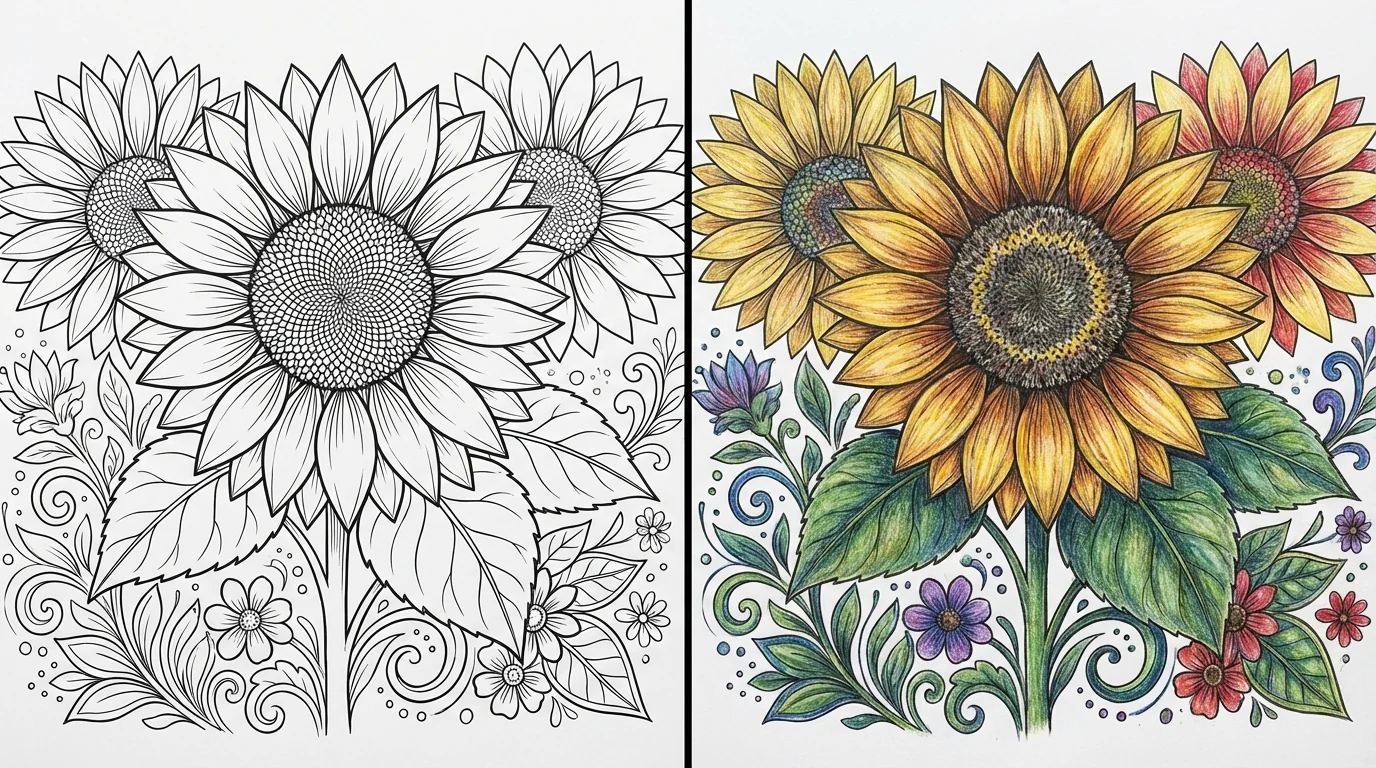 sunflower coloring pages