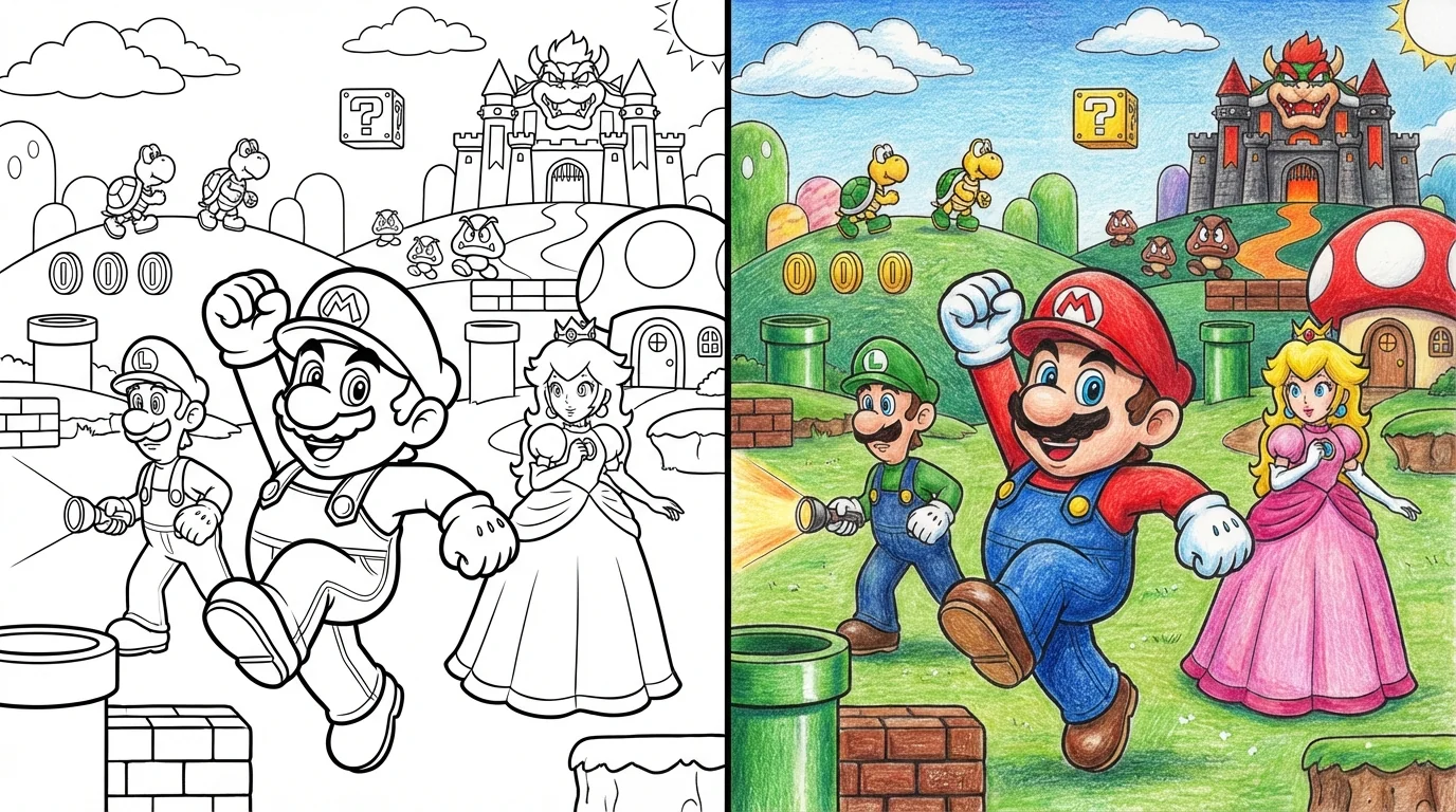 super mario movie coloring pages