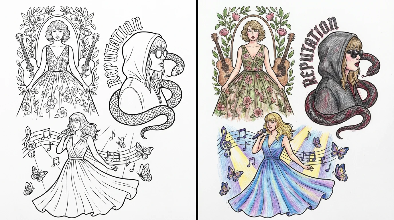 taylor swift coloring pages