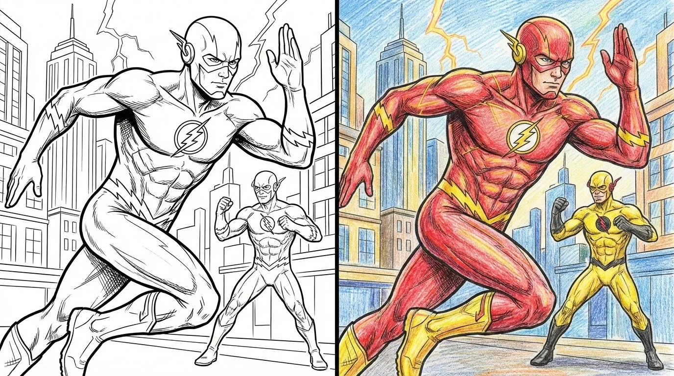 the flash coloring pages