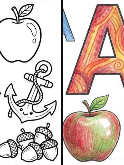 The Letter A coloring pages