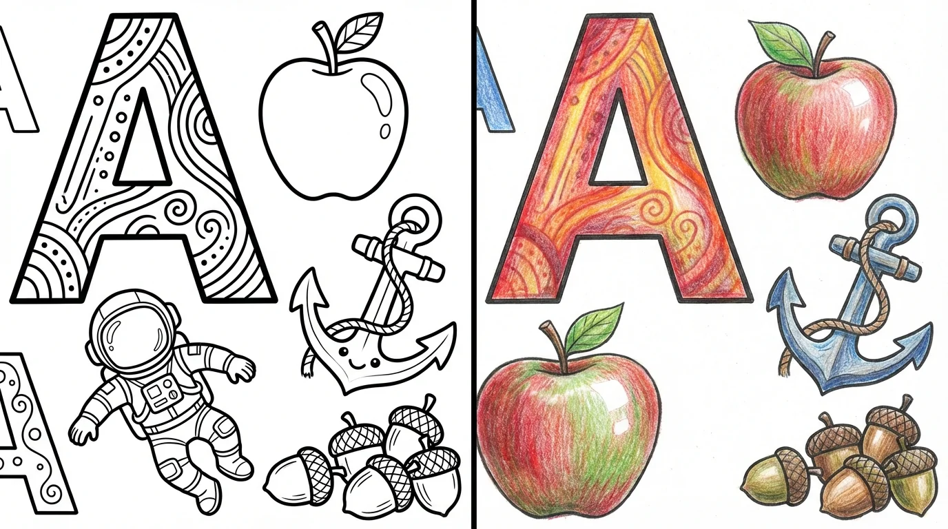 the letter a coloring pages