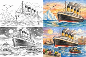 titanic coloring pages