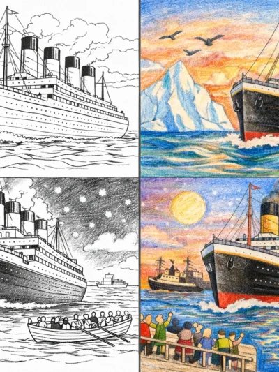 Titanic coloring pages