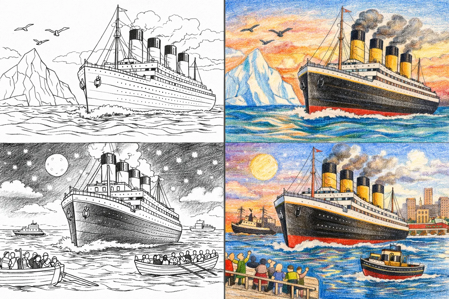 56 Titanic Coloring Pages (Free PDFs)
