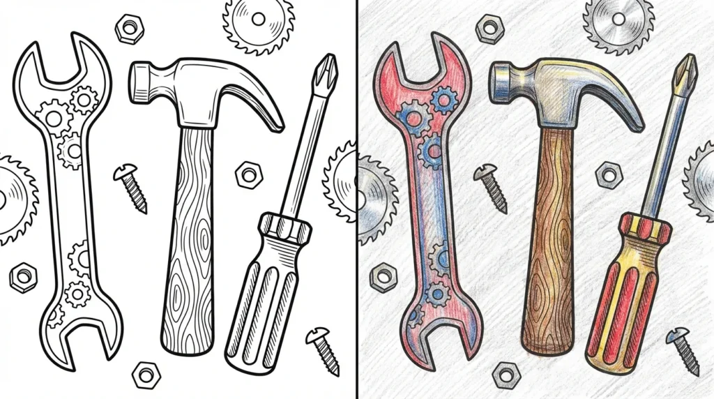 Tools Coloring 50 Tools Coloring Pages (Free PDFs) - ColoringBookFun