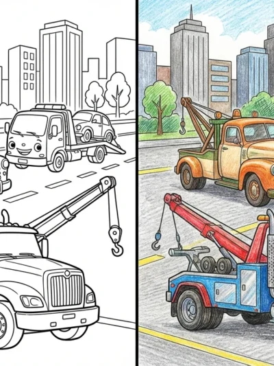 Tow Truck coloring pages