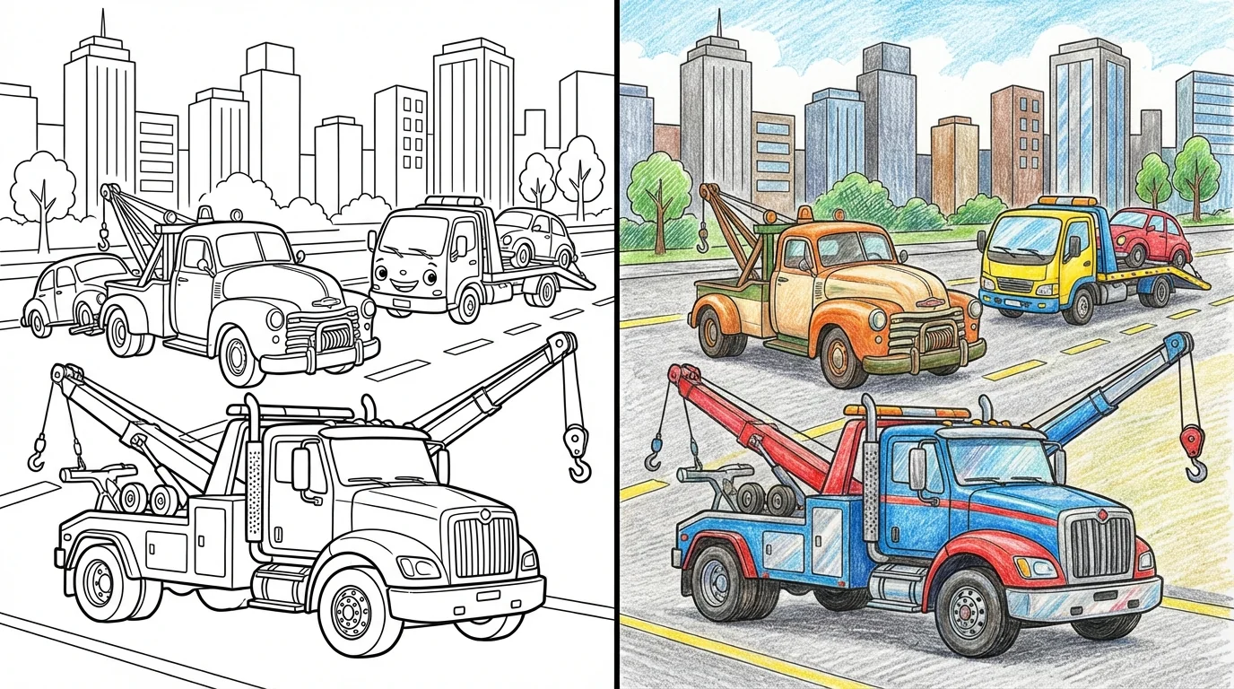 tow truck coloring pages