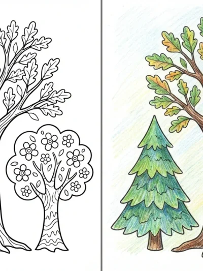 Tree coloring pages