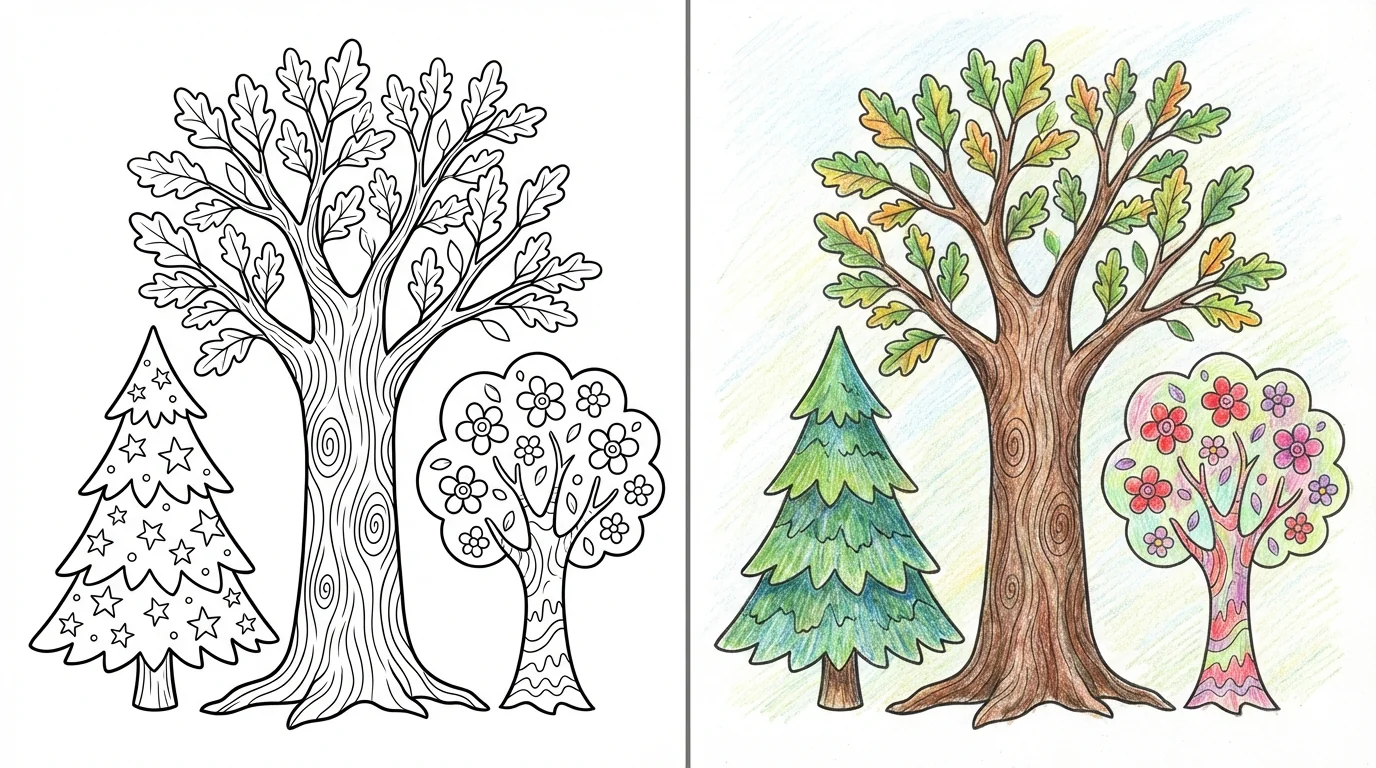 tree coloring pages