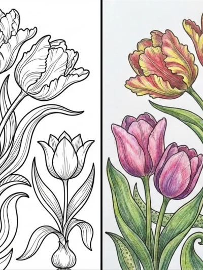 Tulip coloring pages