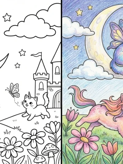 Unicorn Cat coloring pages