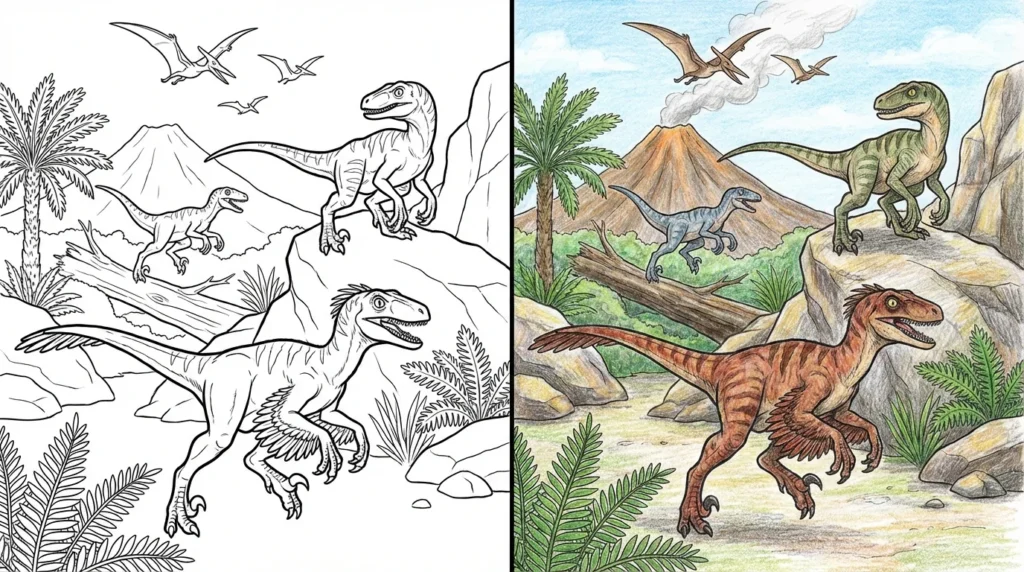 53 Velociraptor Coloring Pages (Free PDFs) - ColoringBookFun