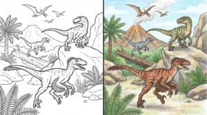 velociraptor coloring pages