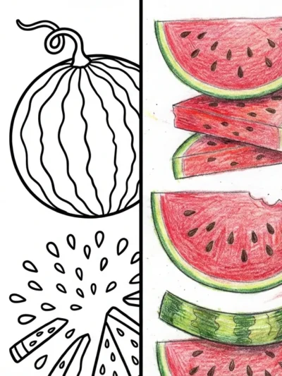 Watermelon coloring pages