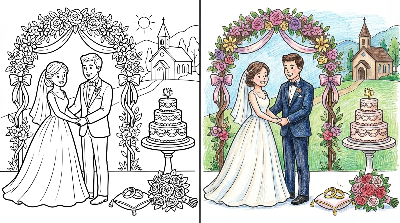 wedding coloring pages