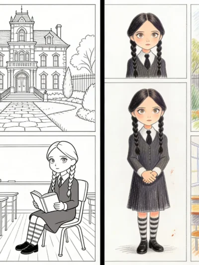 Wednesday Addams coloring pages