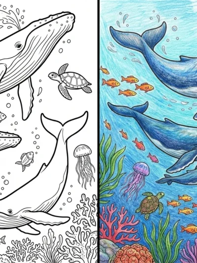 Whale coloring pages