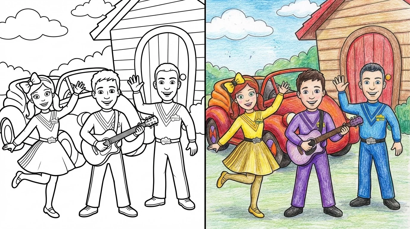 wiggles coloring pages